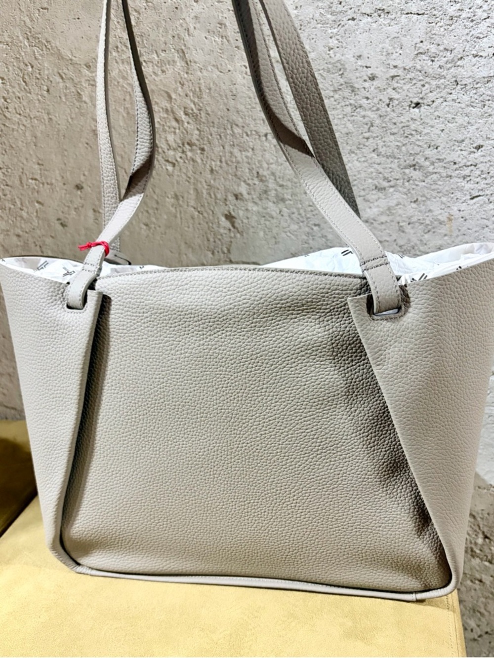 TUMI Georgica Valerie Tote Pebbled Leather in Taupe Driftwood - Picture 3 of 11